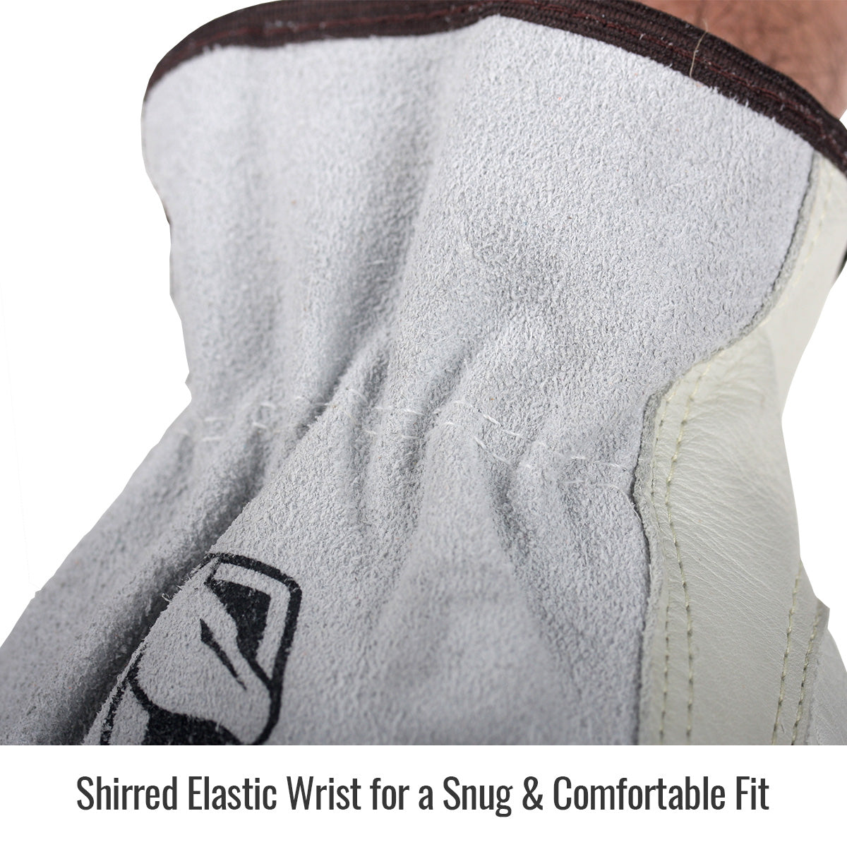 Revco 87K Grain Cowhide Palm Drivers Glove with Split Cowhide Back, Kevlar® Stitched shirred wrist