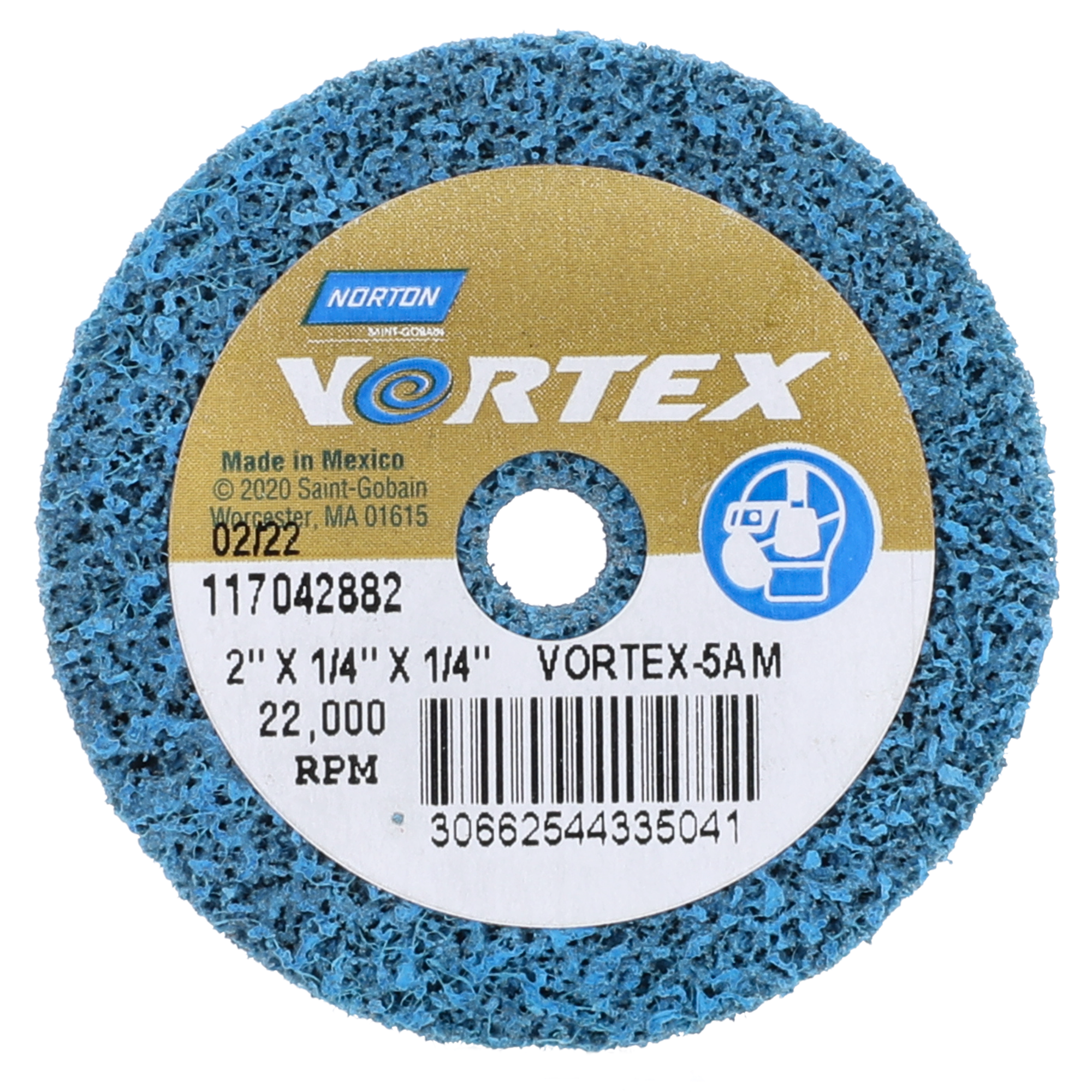 Norton 2 x 1/4 In. Bear-Tex Vortex Rapid Blend Clean Bond Non-Woven Wheel 5Den AO M Grit