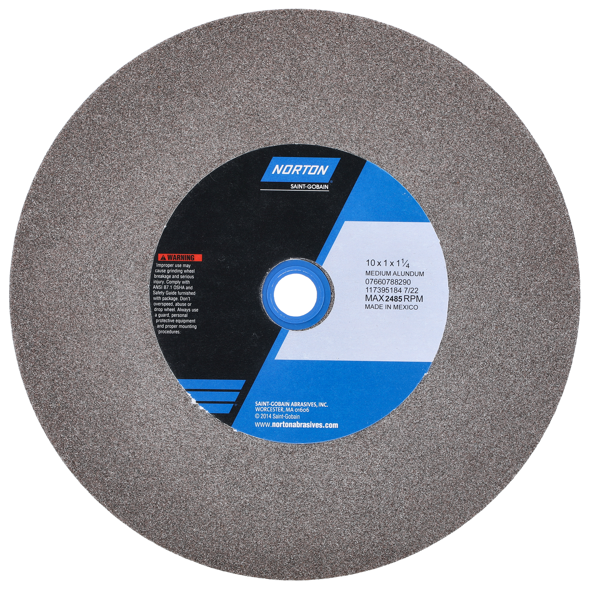 Norton 10 x 1 x 1-1/4 In. Gemini Bench and Pedestal Wheel 60 N VBE T01