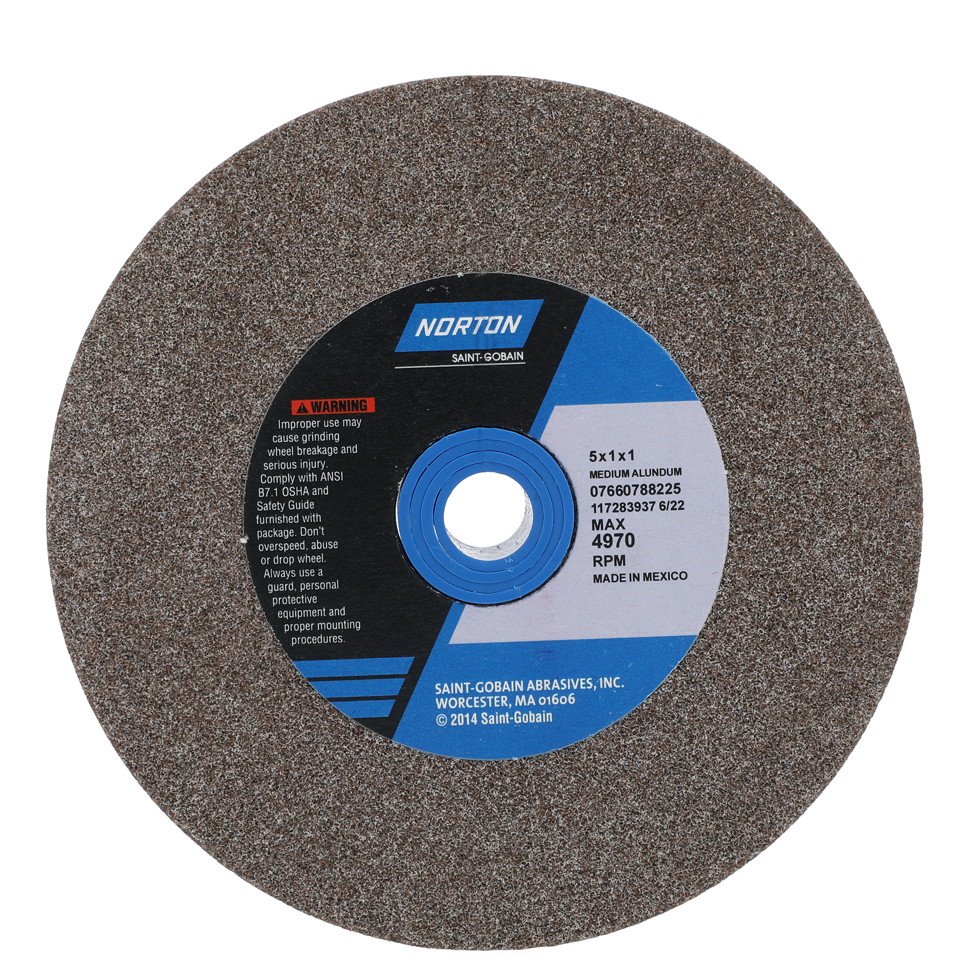 Norton 5 x 1 x 1 In. Gemini Bench and Pedestal Wheel 60 N VBE T01