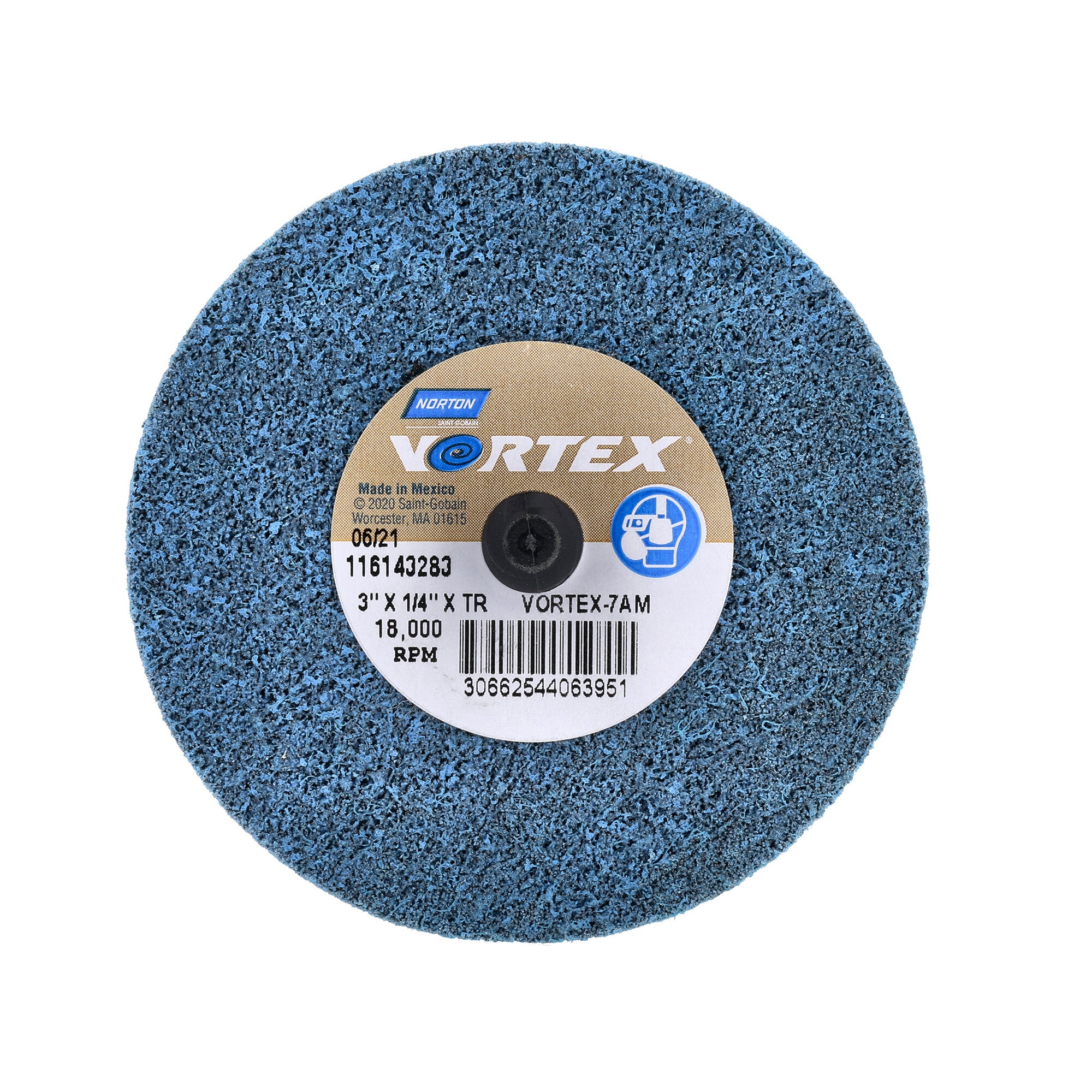 Norton 3 In. Bear-Tex Vortex Rapid Blend Non-Woven Wheel Type III AO M Grit
