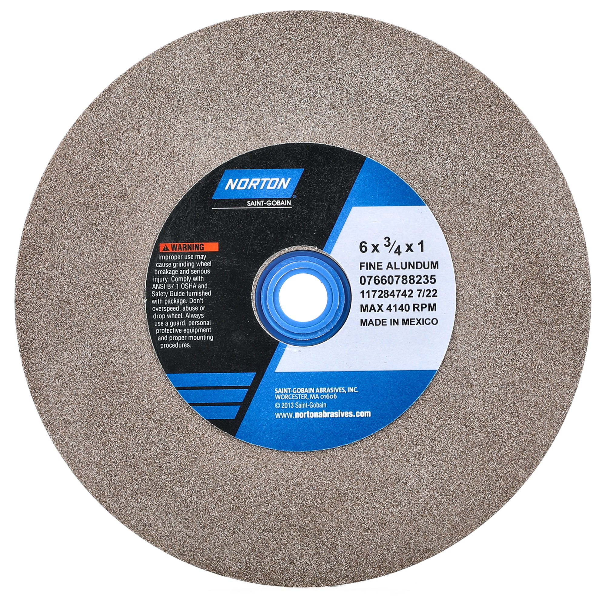 Norton 6 x 3/4 x 1 In. Gemini Bench and Pedestal Wheel 100 K VBE T01