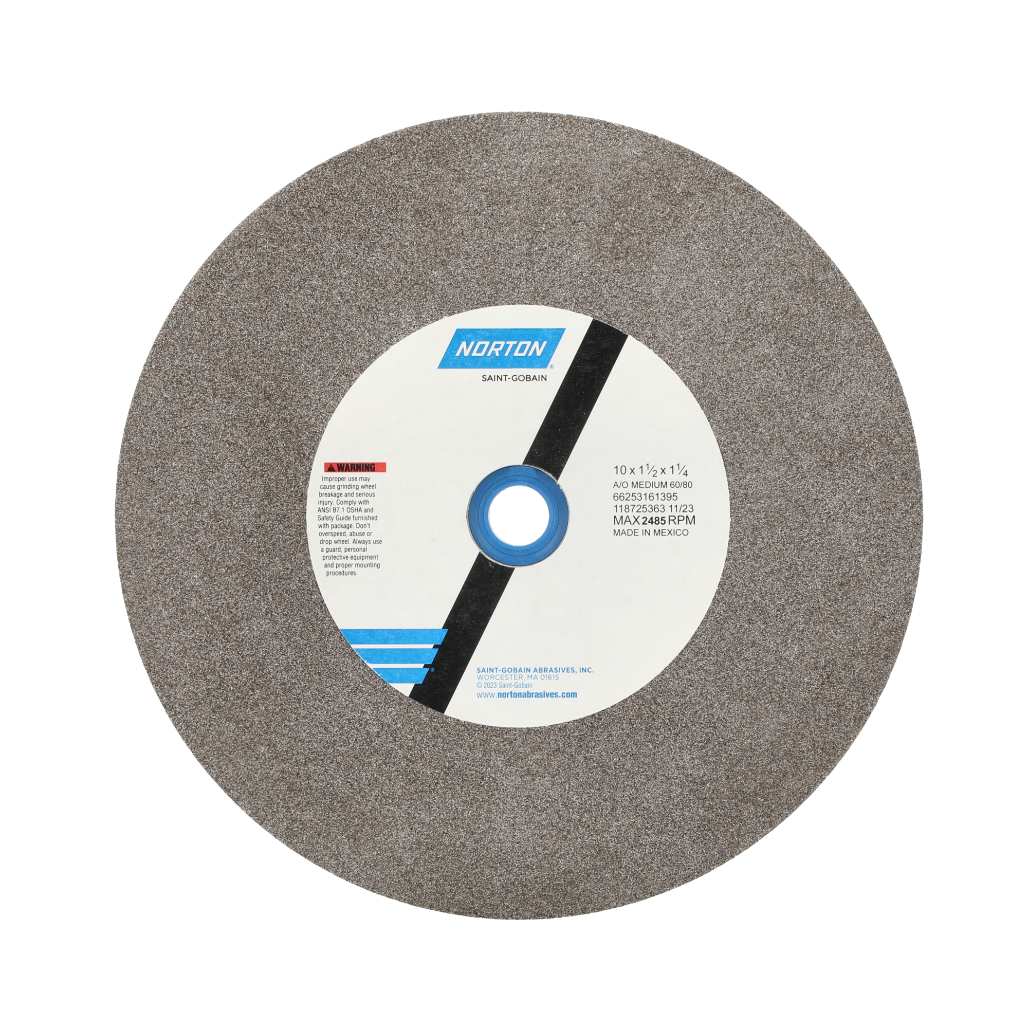 Norton 10 x 1-1/2 x 1-1/4 In. Gemini Bench and Pedestal Wheel 60 N VBE T01