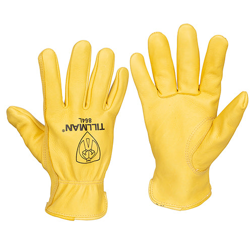 Tillman 864 Gold Deerskin Drivers Gloves front and back