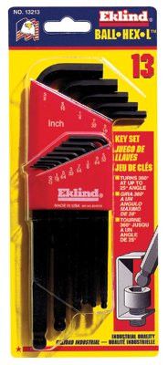eklind-tool-13213-ball-hex-l-key-set,-13-piece,-long-series,-inch,-black-oxide