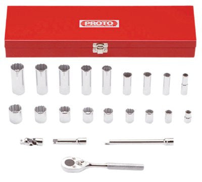 proto-j52136-torqueplus-12-point-3/8-in-drive-tool-socket-sets,-22-piece