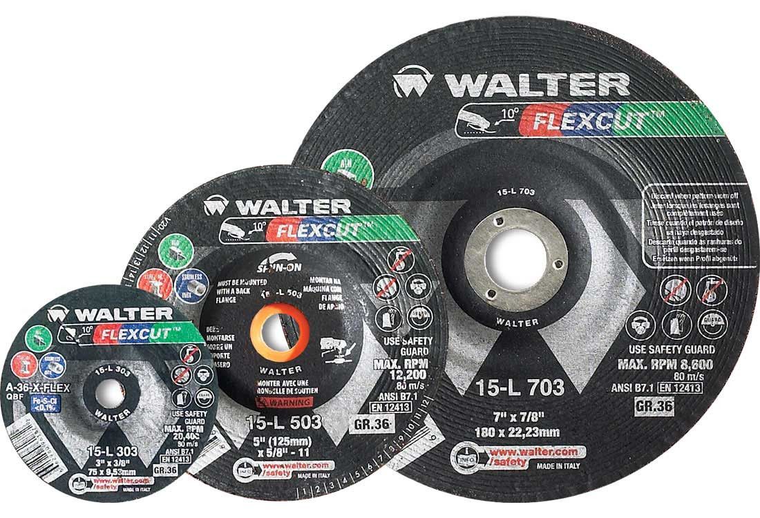 Walter 15L453 FLEXCUT: 4.5" GR36 SPIN-ON 25 Pack