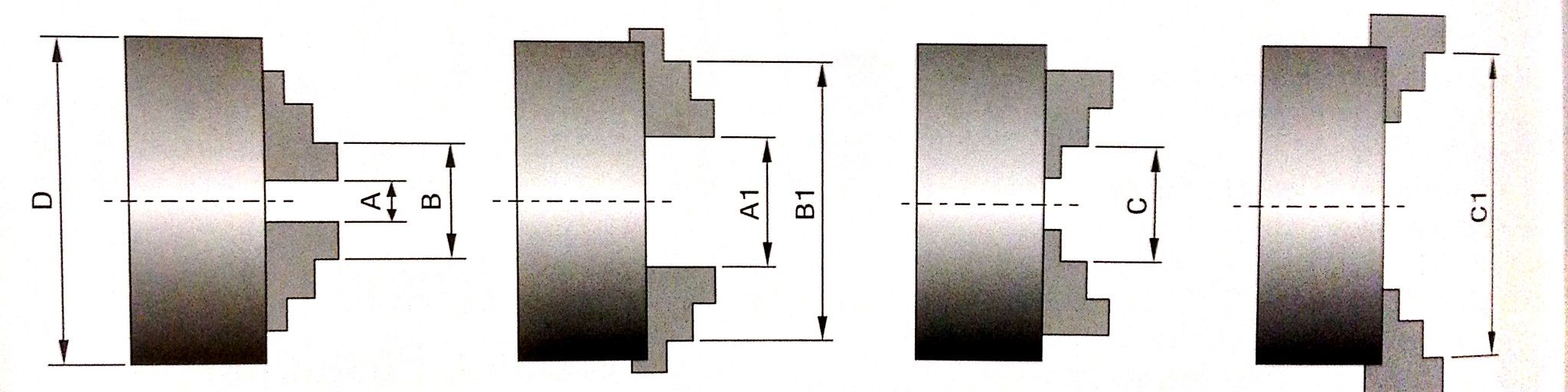 Profax WPC Welding Positioner Chuck Dimensions