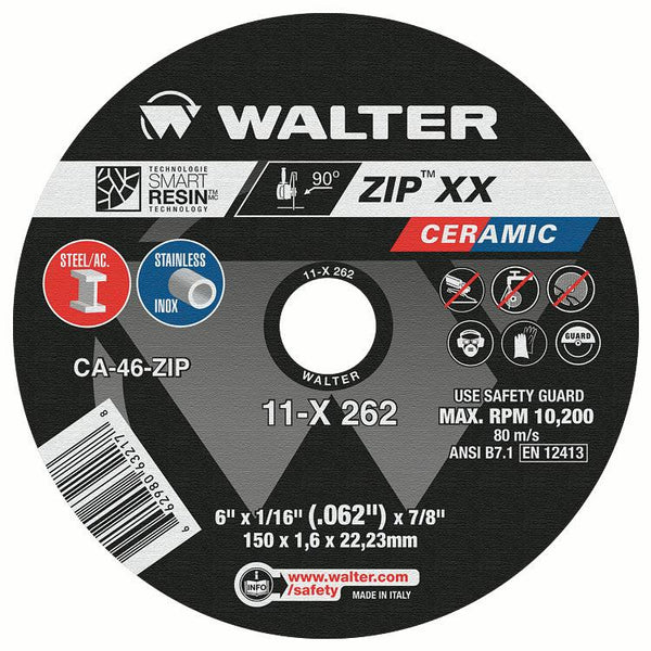 Walter 11X262 ZIP XX, 6'' x 1/16'' x 7/8'', T1 (25 Wheels