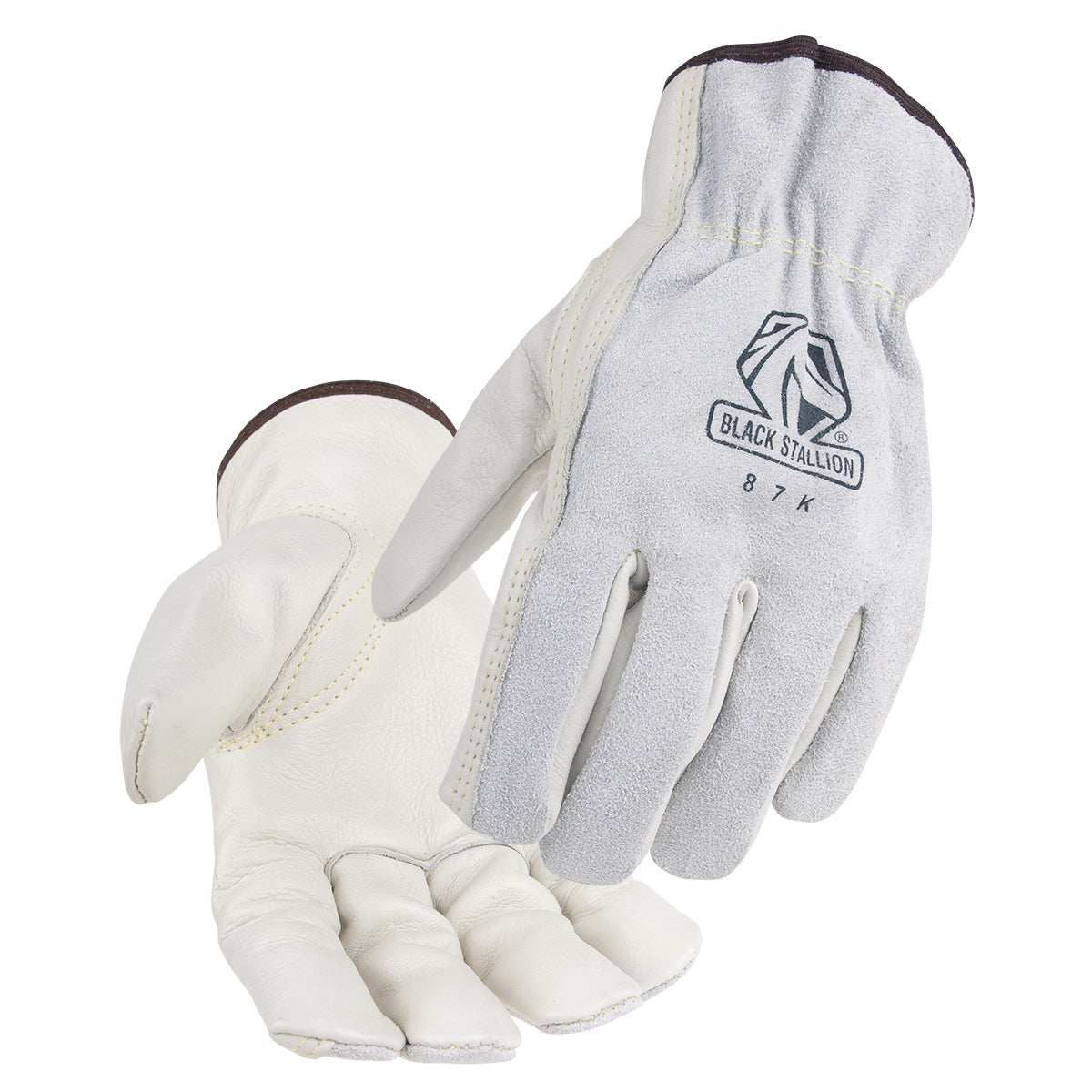 Revco 87K Grain Cowhide Palm Drivers Glove with Split Cowhide Back, Kevlar® Stitched (12 Pairs)