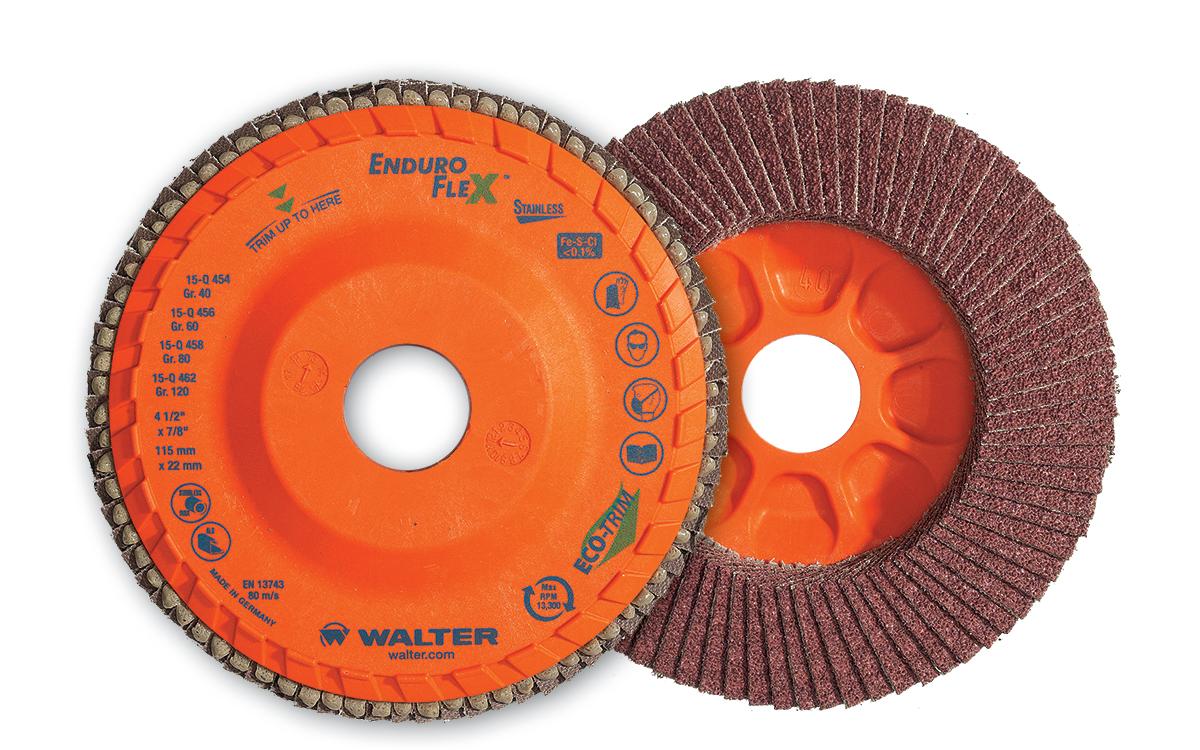 Walter 15-Q-512 5" x 7/8" 120 Grit Enduro Flex Stainless Flap Discs (10 Pack)