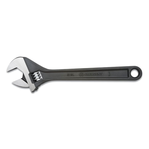 Crescent 181-AT28BK Black Oxide Adjustable Wrench, Polished Face, 8 in Overall L, 1.125 in Opening, SAE/Metric