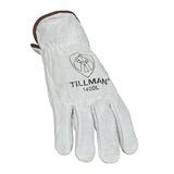 Tillman 1400 Pearl Split Cowhide Drivers Gloves back, angled