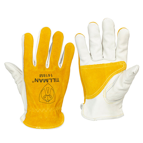 Double Palm Leather Work Gloves : Unlined Leather Palm Work Gloves :  Industrial Safety Gloves and Hand Protection