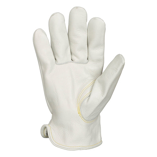 White Fleece Lined Goatskin Top Grain Leather Work Gloves : Leather Drivers  Gloves : Industrial Safety Gloves and Hand Protection