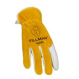 Tillman 1428 Top Grain/Split Cowhide Drivers Gloves back, angled