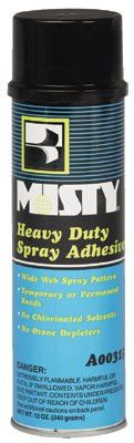 Misty 019-1002035 Misty Heavy-Duty Adhesive Spray, 12 oz Aerosol Can (12 Cans)