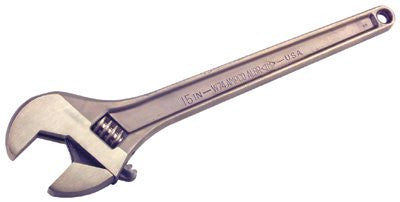 Ampco Safety Tools W-74 Adjustable End Wrenches, 15 in Long, 1 11/16 in Opening, Corrosion Resistant (1 EA)