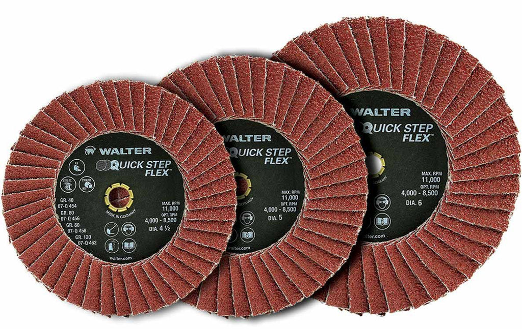 Walter 07Q608 6" 80 Grit Quick-Step Flex Flap Disc