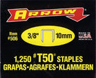 arrow-fastener-506-t50-type-staples,-3/8",-1250/box