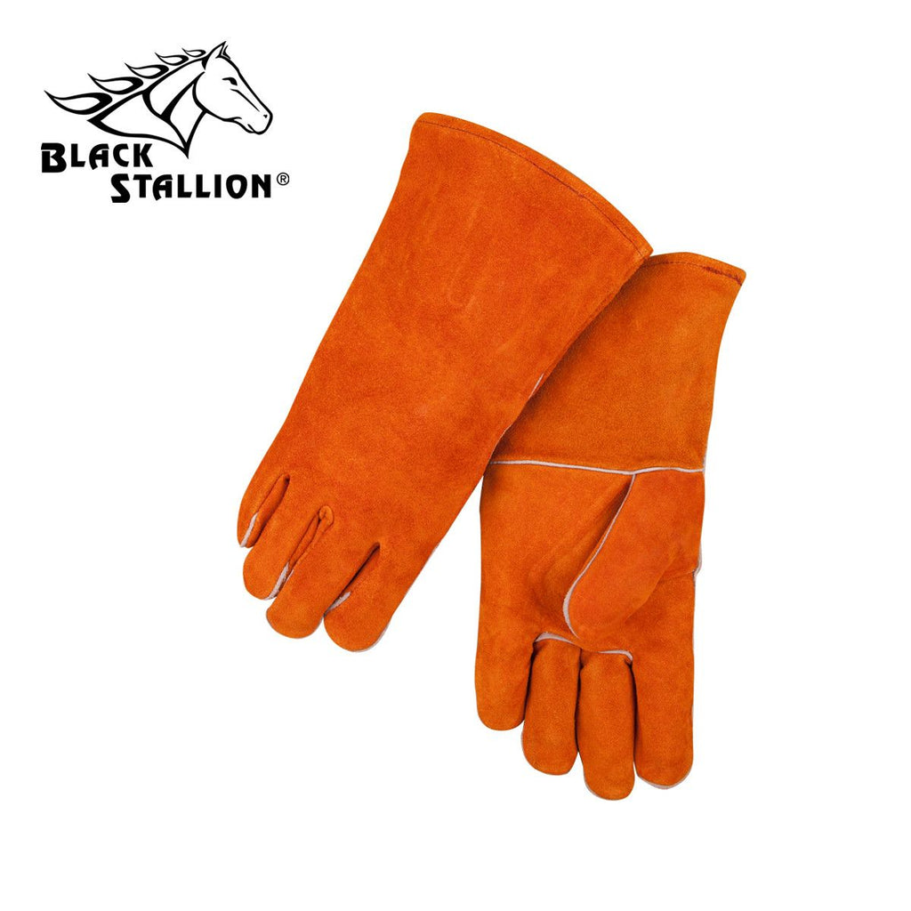 Revco 112 Orange Economy Split Cowhide Stick Gloves (1 Pair)