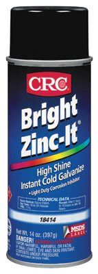 CRC 18414 Bright Zinc-It Instant Cold Galvanize, 16 oz Aerosol Can (12 Cans)