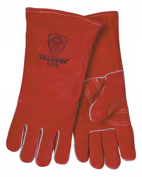 Tillman 1270 Premium Red Side Split Cowhide Stick Welding Gloves (1 Pair)