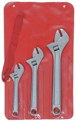 Crescent AC3 Three-Piece Adjustable Wrench Set, 6 in, 8 in, 10 in Lengths, Chrome (1 Set)