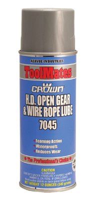 Crown 7045 Heavy Duty Open Gear & Wire Rope Lubes, 12 oz, Aerosol Can (12 Cans)