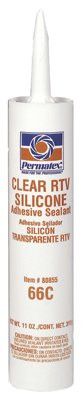 Permatex  80855 Clear RTV Silicone Adhesive Sealants, 11 oz Cartridge, Clear (1 Cartridge)