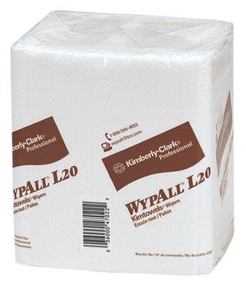 Kimberly-Clark Professional 47022 WypAll L20 Wipers, 1/4 Fold, White, 68 per pack (12 Packs)