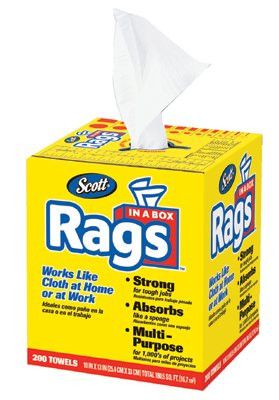 Kimberly-Clark Professional 75260 Scott Rags In-A-Box, Pop-Up Box, White, 200/Box (8 Boxes)
