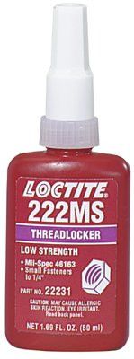 Loctite 22241 222MS Threadlockers, Low Strength/Small Screw, 250 mL, Purple (1 Bottle)