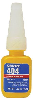 Loctite 135465 404 Quick Set Instant Adhesive, 0.333 oz Bottle, Clear (1 Bottle)
