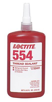 Loctite 25882 554 Thread Sealant, Refrigerant Sealant, 10 mL Bottle, Red (1 Bottle)
