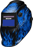 Metal Man ASF8560SGC Blue Skull Flame Variable Shade Auto Darkening Welding Helmet w/ Grind