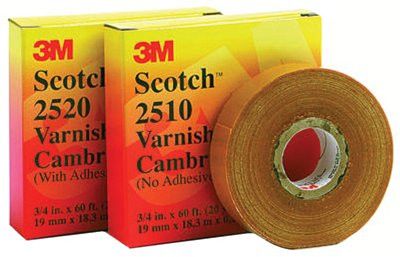 3M 54007106876 Scotch Varnished Cambric Tapes 2510, 36 yd x 1 in, Yellow (1 Roll)