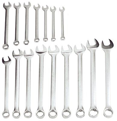 Proto 1200F-HD Torqueplus 12-Point Combination Wrench Sets, 16 Piece, Inch, Flat Handle, Satin (1 Set)