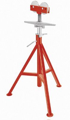 ridgid-56672-roller-head-pipe-stand,-high,-32"-55"-high,-12"-pipe-cap,-1000-max-weight,-rj-99