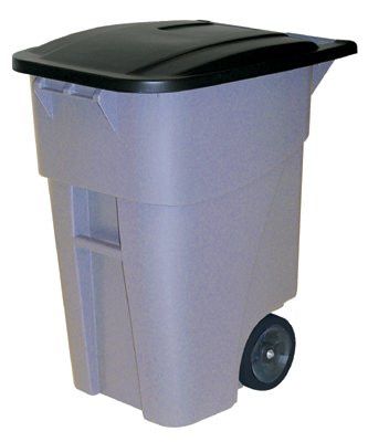 Rubbermaid Commercial 9W2700GRAY BRUTE RL OUT CNTNR W/ LID 50 GL 46-7/8H GRA 1 EA