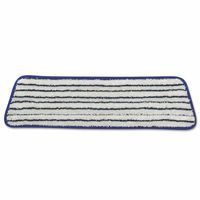 Rubbermaid Commercial Q800-00-WH Microfiber Finish Mop Heads, 18 in, Blue/White 6 EA