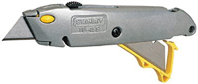 Stanley 10-499 Quick Change Retractable Utility Knives, 8 1/2 in, Steel Blade, Metal, Gray 1 EA
