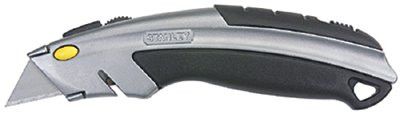 Stanley 10-788 Instant Change Utility Knives, 8 1/2", Retractable Steel Blade, Cast Metal, Gray 1 EA