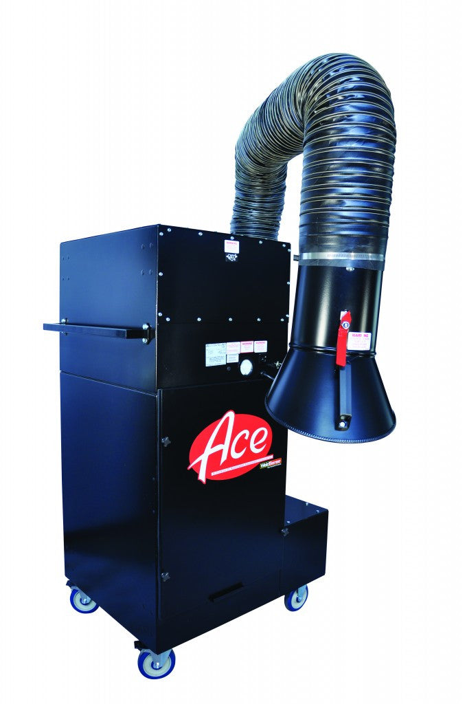 Ace 73-851 Mobile Fume Extractor w/ Cleanable Filter, 10ft Arm, 950 CFM
