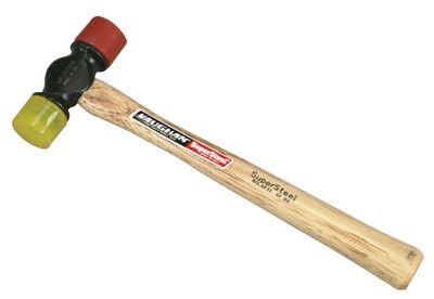 Vaughan SF12 Soft Face Hammers, 12 oz Head, 1 3/8 in Dia., Red/Yellow 1 EA