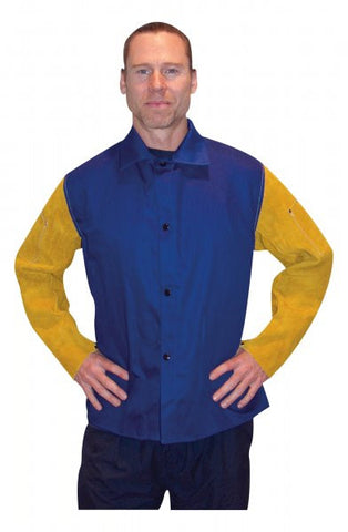 Tillman 9230 30" Royal Blue Jacket with Cowhide Leather Sleeves (1 Jacket)