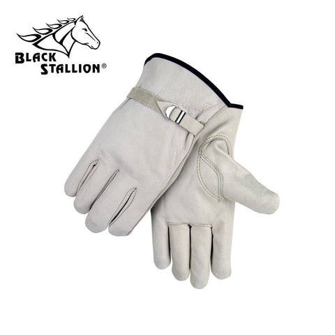 Revco 96 Grain Cowhide Driver's Gloves w/ Pull Strap (1 Pair)