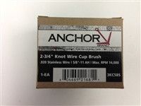 Anchor Brand 2-3/4" Knot Wire Cup Brush Stainless 5/8"-11 Thread