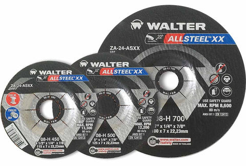Walter 08H707 7" x 1/8" Allsteel XX Metal Spin-On Grinding Wheel