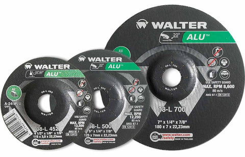 Walter 08L450 4.5" x 1/4" x 7/8" Type-27 ALU Grinding Wheel